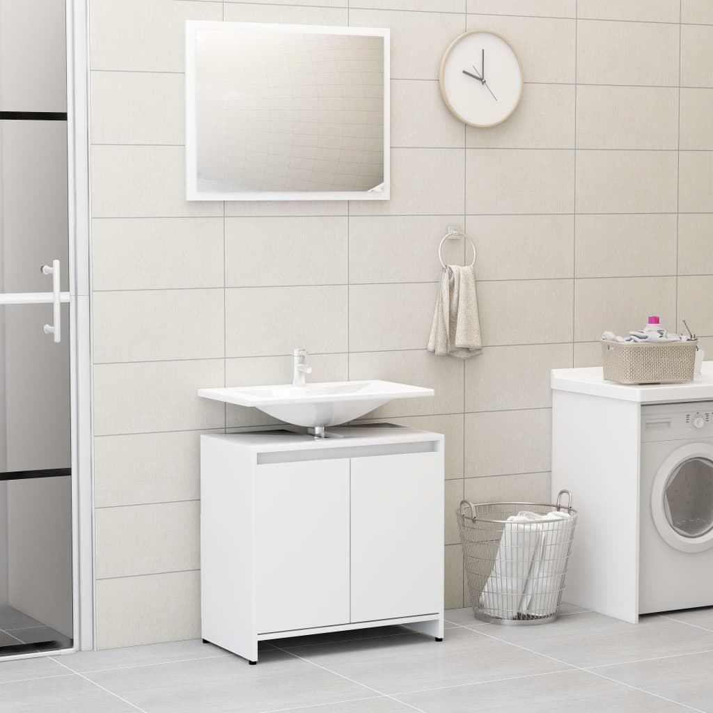 Bathroom Furniture Set White Chipboard