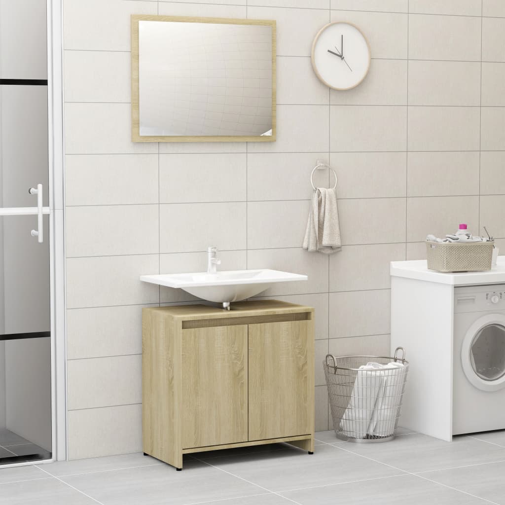 Bathroom Furniture Set White Chipboard