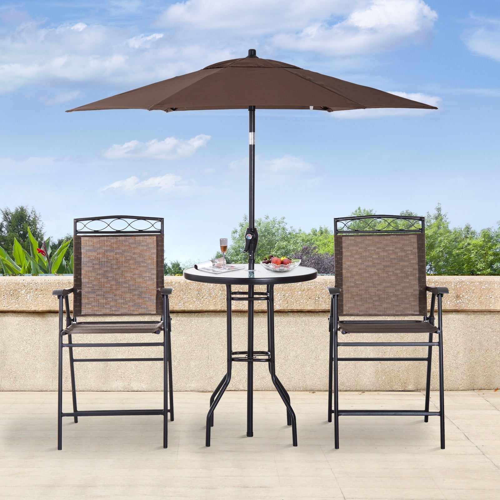Outsunny 4pcs Sling Folding Patio Dining Set Outdoor Furniture Garden Main image
