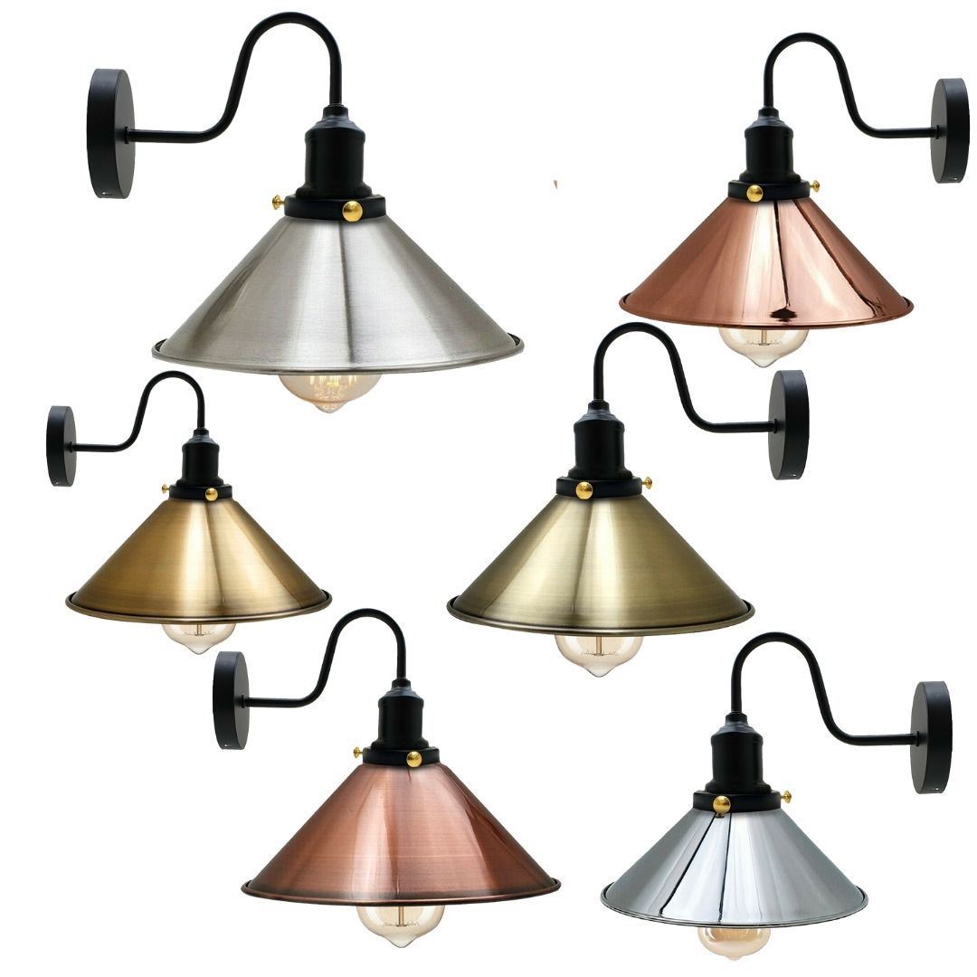 Vintage Industrial Metal Cone Shade Lighting Indoor Wall Sconce Light Main image