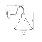 E27 Industrial Metal Wall Light Fitting Vintage Cone shape Wall