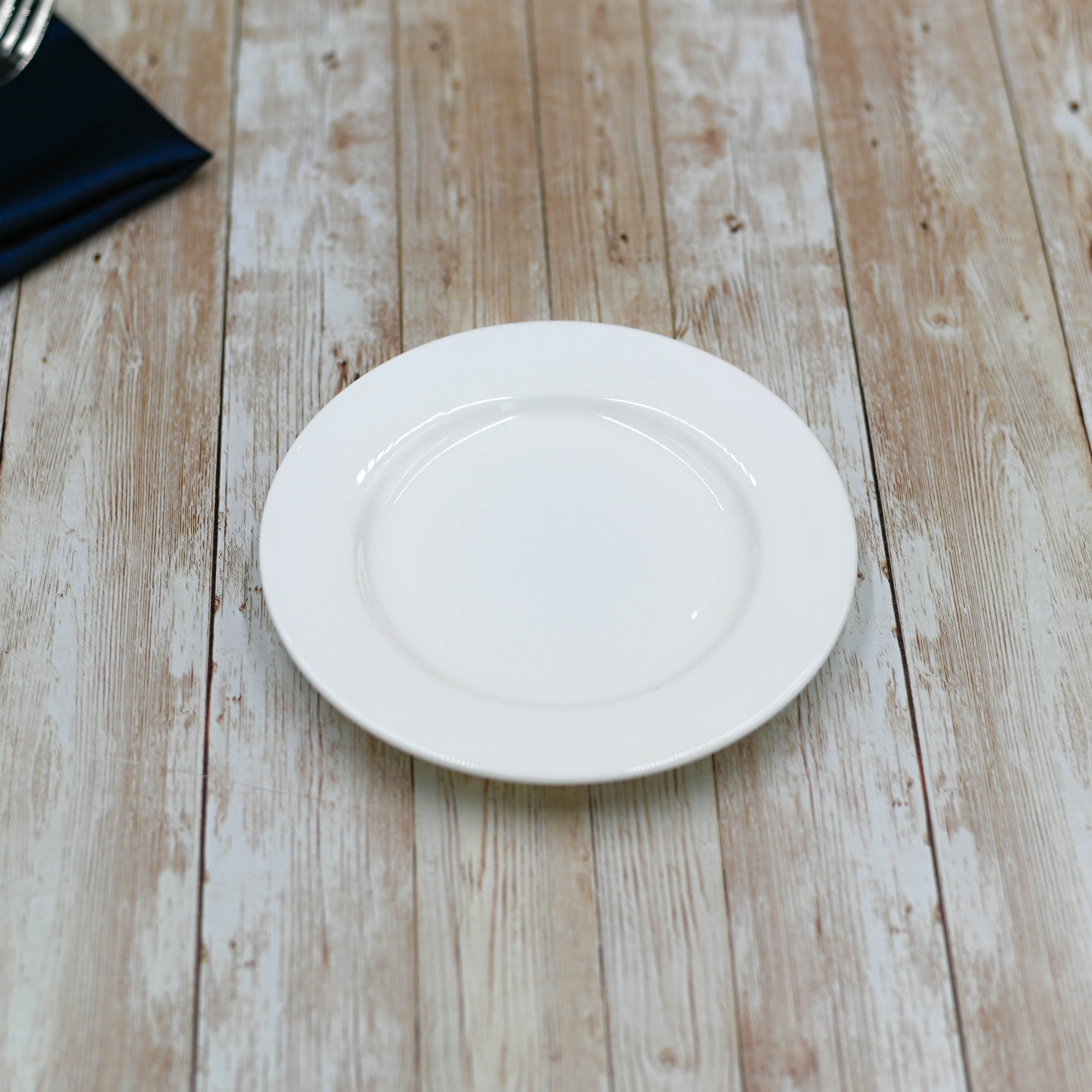 Professional Rolled Rim White Bread Plate 6" inch | 15 Cm Main image