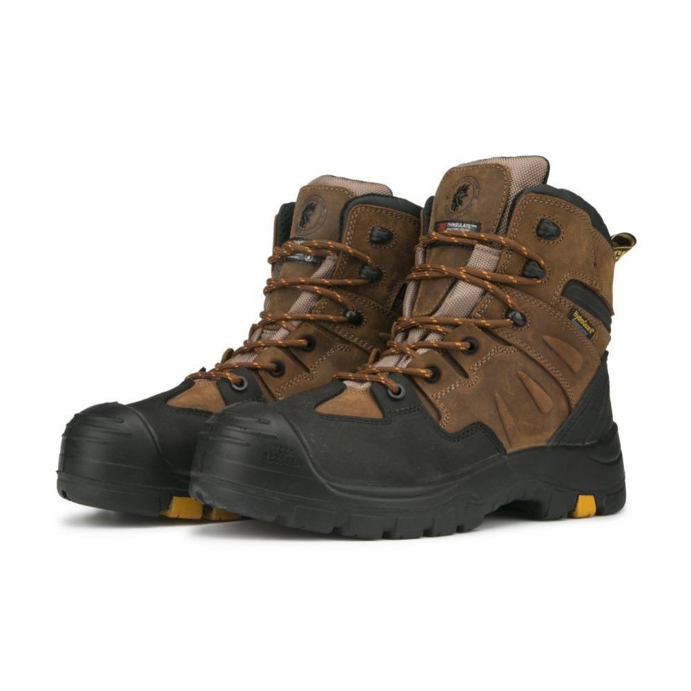 ROCKROOSTER Woodland Brown 6 inch Waterproof Safety Toe Leather Work