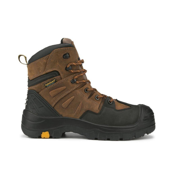 ROCKROOSTER Woodland Brown 6 inch Waterproof Safety Toe Leather Work