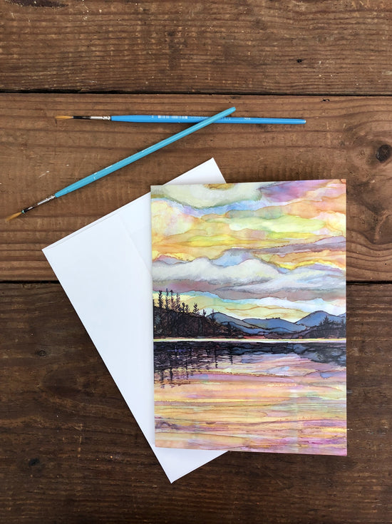 Lake Sunset : Greeting Card