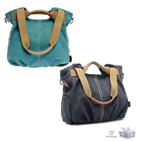 Canvas Satchel Handbag with Free RFID Case in 7 Colors - DUPLICATE