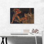 A Priest Practicing the Tantra a Demon Before Him and a Wolf Behind