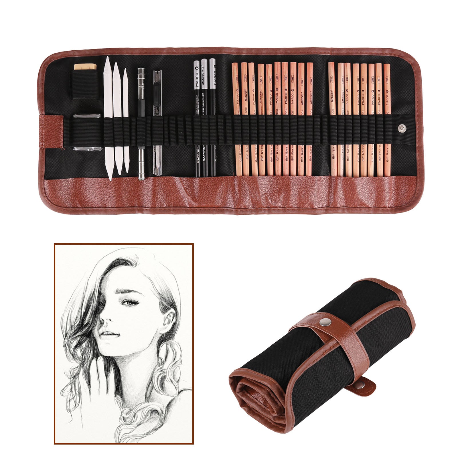 Pen Charcoal Sketch Set Sketching Pencil Set Main image