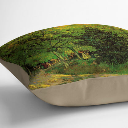 A Lane in the Public Garden at Arles by Van Gogh Cushion