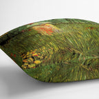 A Woman Walking in a Garden by Van Gogh Cushion