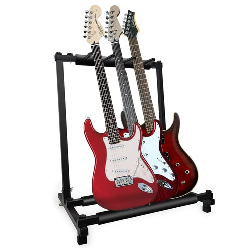 5 Core Multi Guitar Rack Stand Floor 3 Slot Adjustable Flying V