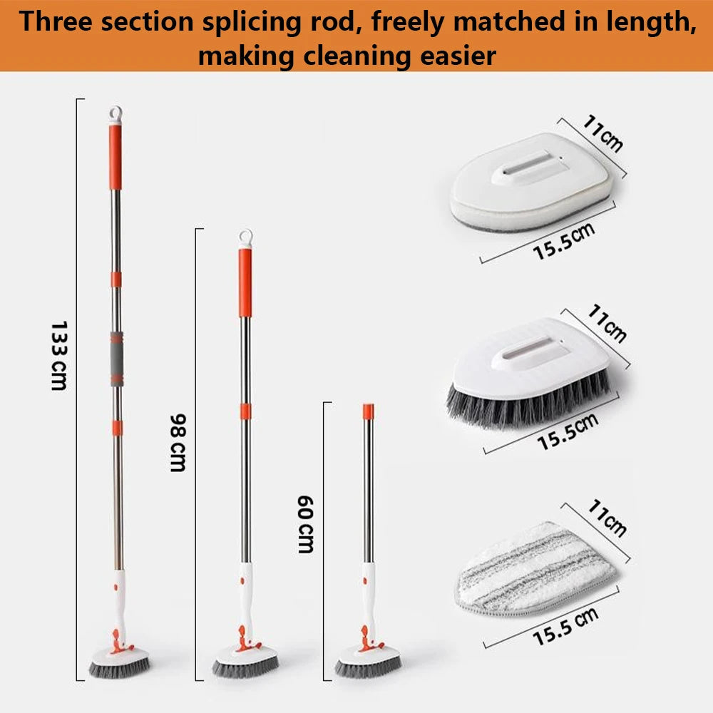Multifunction Household Cleaning Brush Extended Mop 180° Rotatable