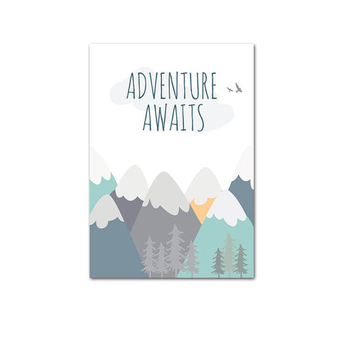 Adventure Quote Nursery Child Poster Cartoon