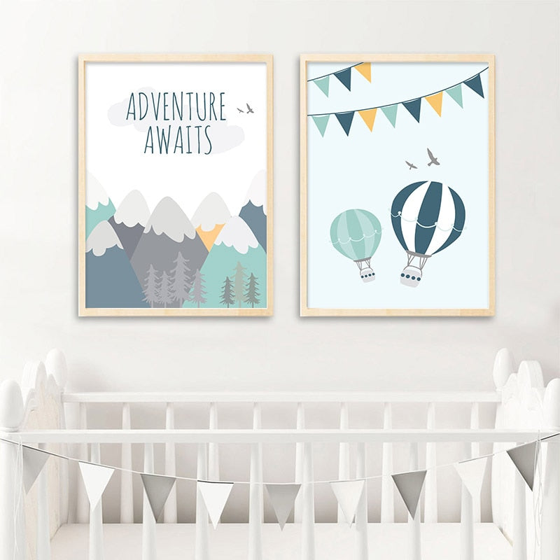 Adventure Quote Nursery Child Poster Cartoon