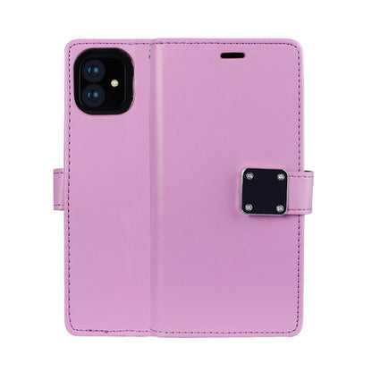 Multi Pockets Folio Flip Leather Wallet Case with Strap for iPhone 12