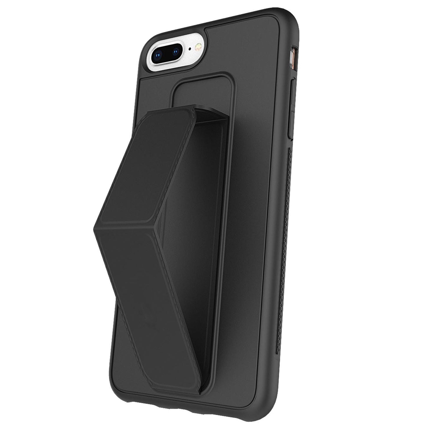 PU Leather Hand Grip Kickstand Case with Metal Plate for iPhone 12 /