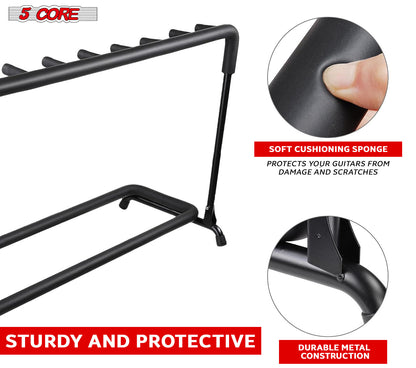 5Core Guitar Rack 7 Slot Multi Guitars Stands Floor Safe Storage for