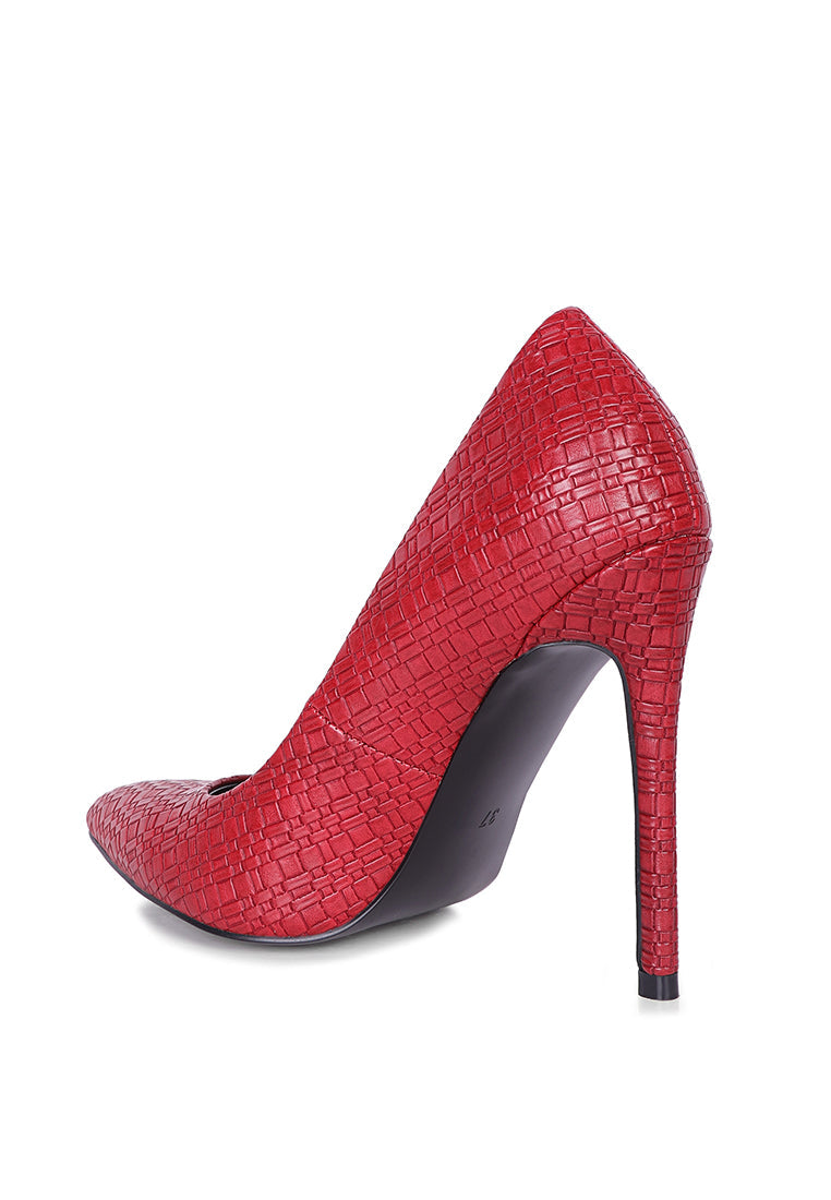 Brinkles Weave Pattern High Heel Pumps