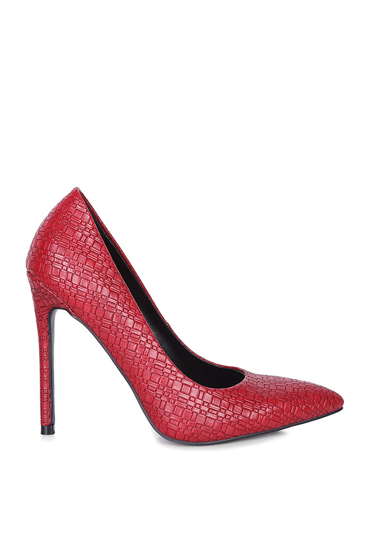 Brinkles Weave Pattern High Heel Pumps