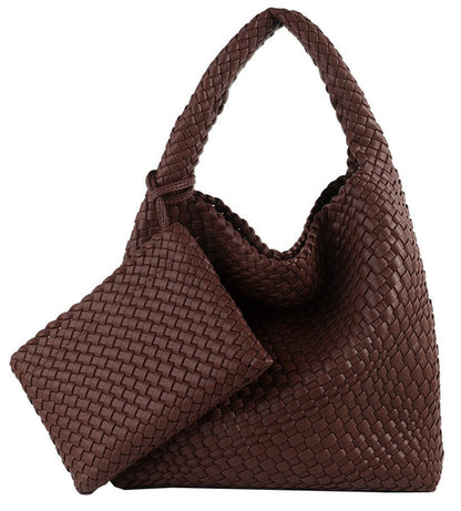 Commuter Hobo Bag Large Woven Purse 2 in 1
