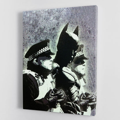 Banksy Batman and the Police Canvas Print or Poster