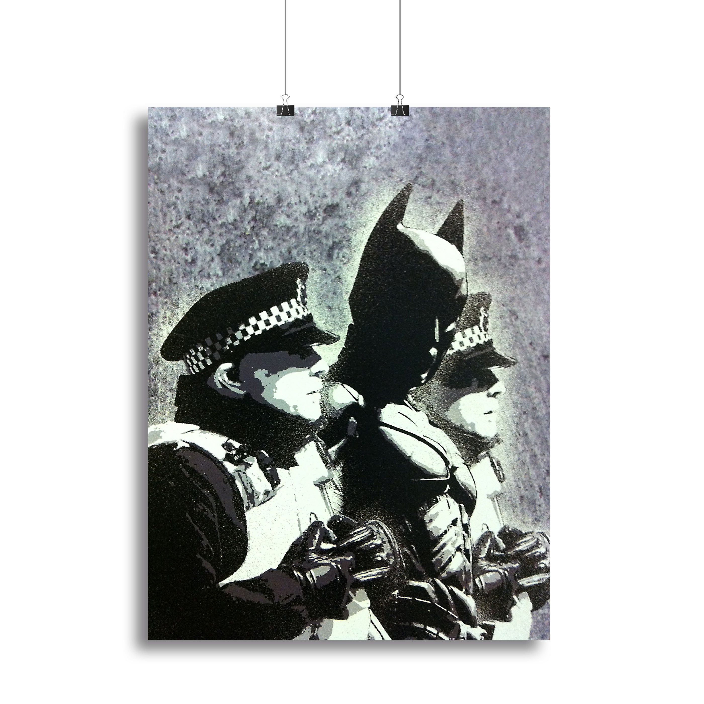 Banksy Batman and the Police Canvas Print or Poster Main image