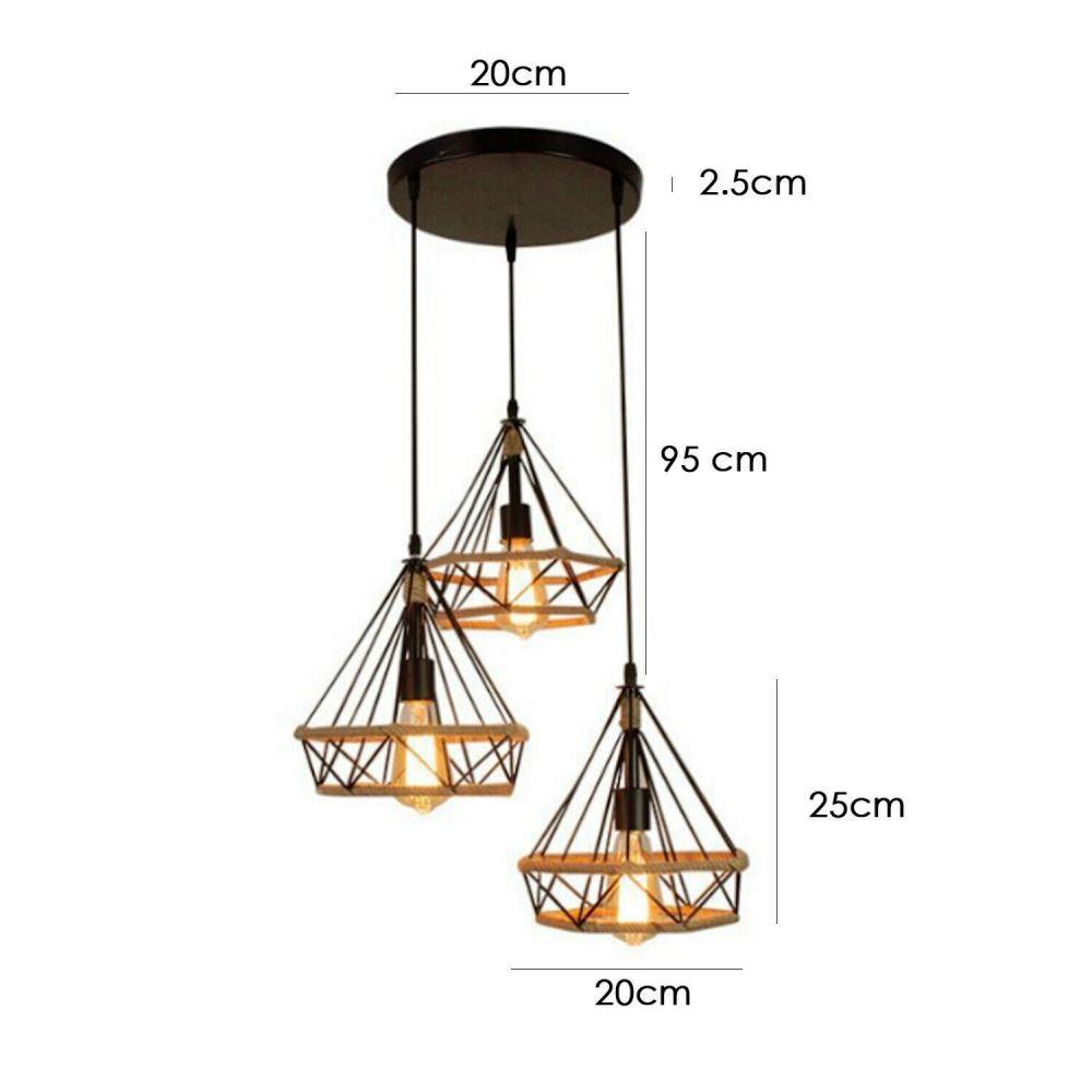 3-Cluster Pendant Light Cage Design ~3216