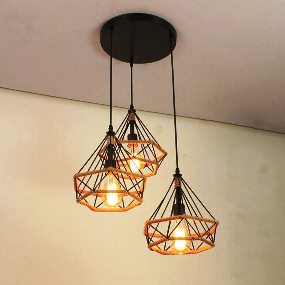 3-Cluster Pendant Light Cage Design ~3216