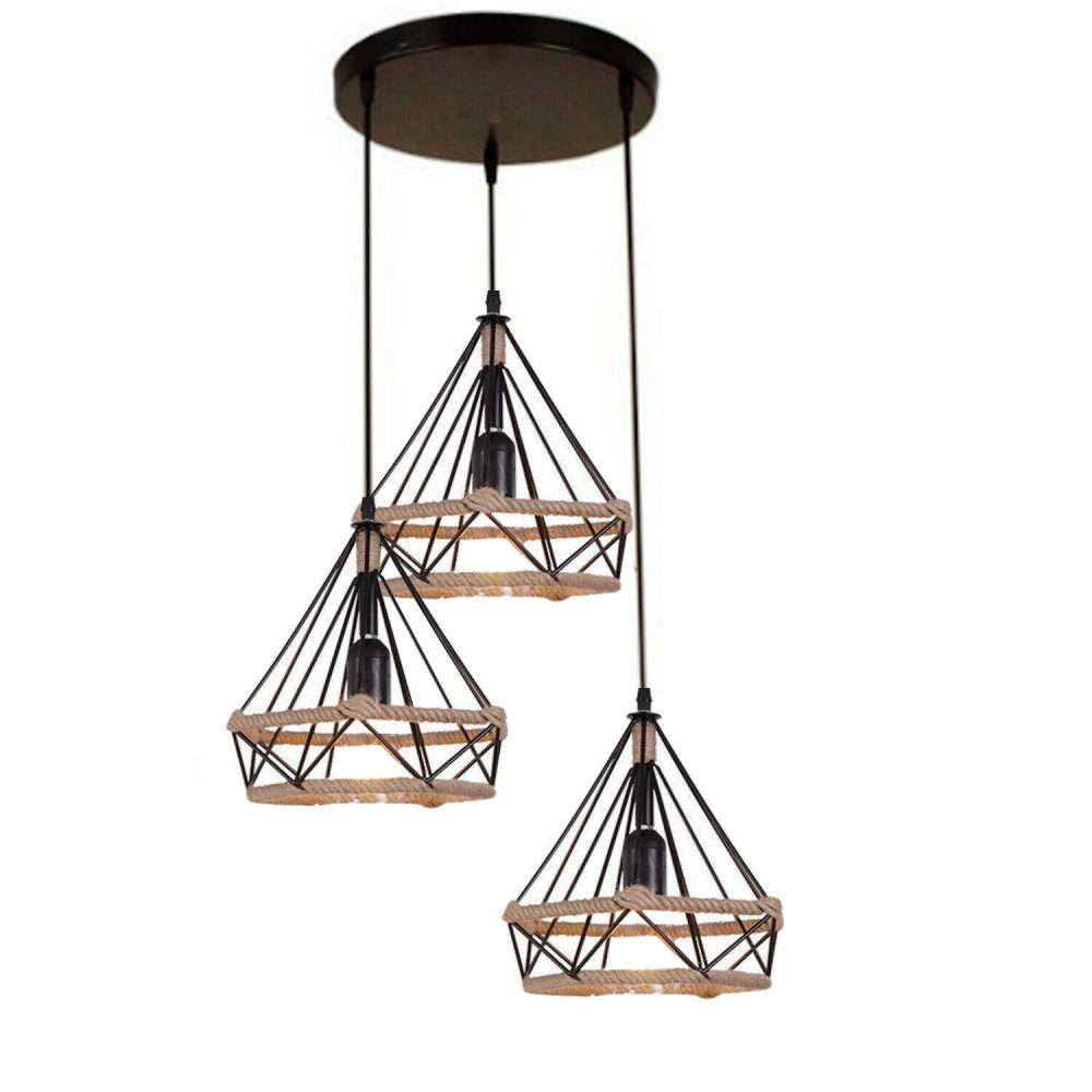 3-Cluster Pendant Light Cage Design ~3216