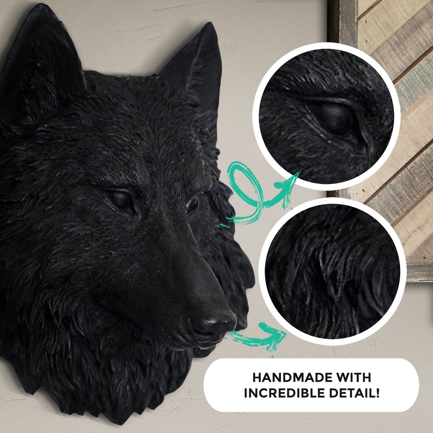 Mini Black Wolf, 10"