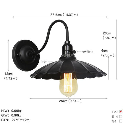 Black Retro Vintage Industrial Wall Lights Rustic Sconce Lamp