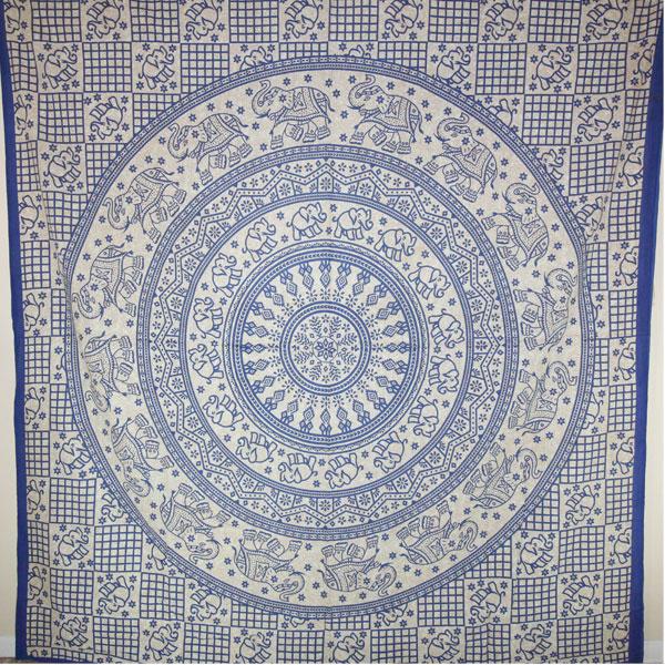 Blue Baby Elephant Chakra Mandala Tapestry Main image
