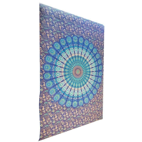 Blue Henna Art Peacock Mandala Tapestry Secondary image