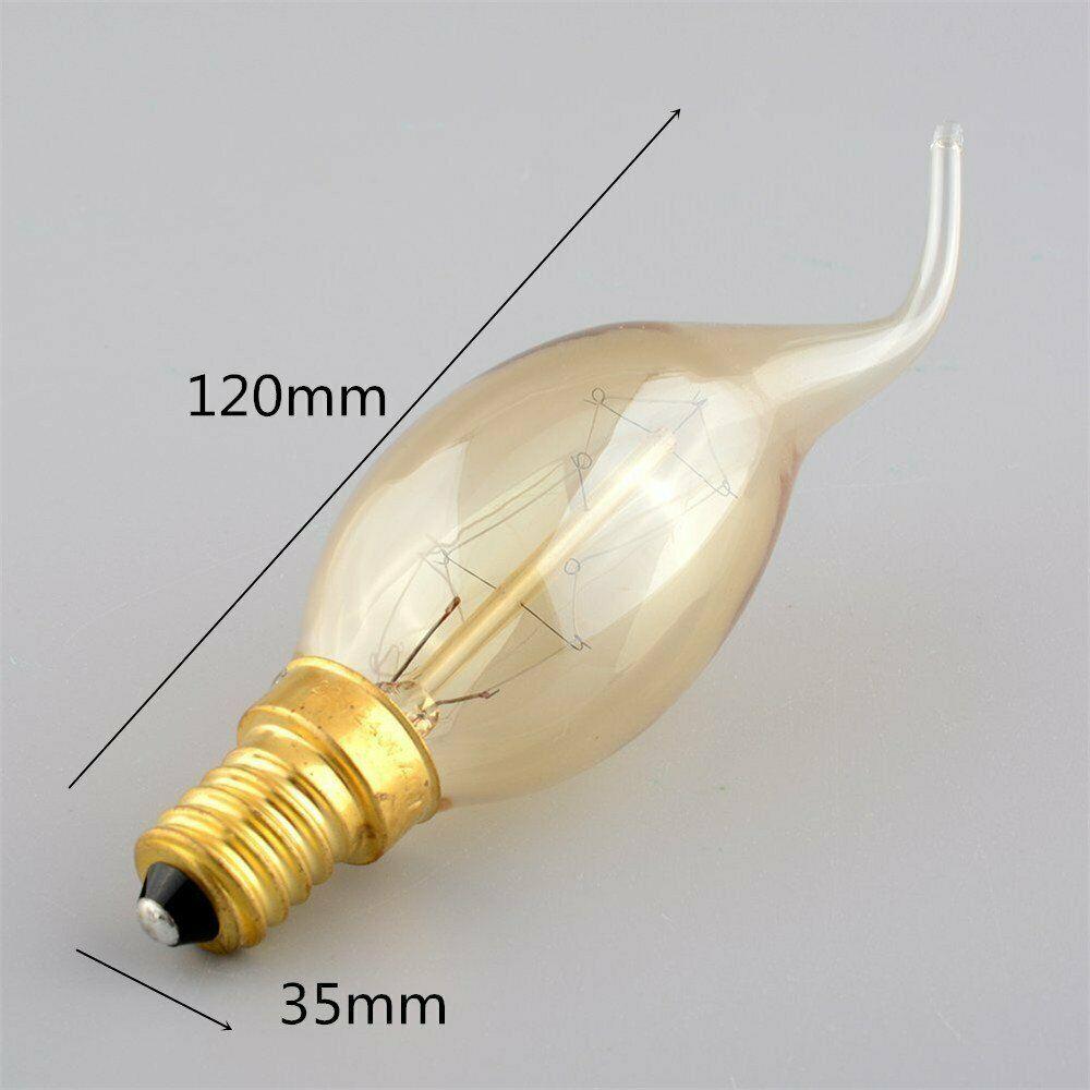 C35 E14 60W Edison Antique Filament Spiral Lamp Light Bulb~1666