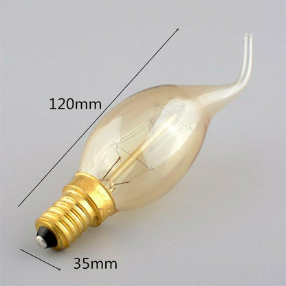 C35 E14 60W Edison Antique Filament Spiral Lamp Light Bulb~1666