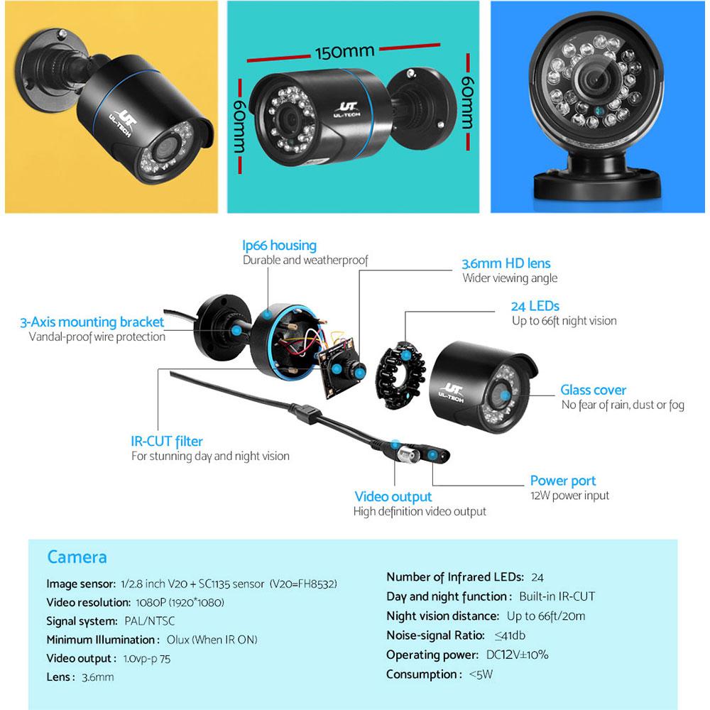 UL Tech 1080P 4 Channel HDMI CCTV Security Camera