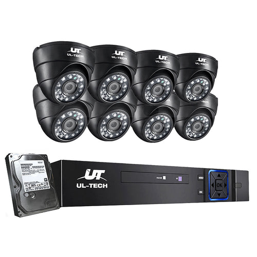 UL-tech CCTV 8 Dome Cameras Home Security System 8CH DVR 1080P 1TB IP