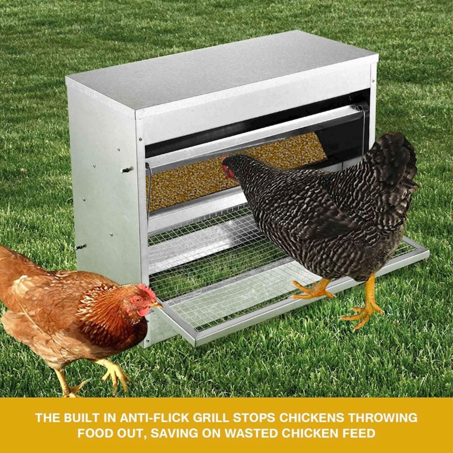 10kg Automatic Chook Chicken Feeder Poultry Auto Treadle Galvanised