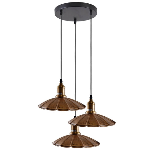Stylish Copper 3 Pendant Light Fixture Umbrella Design~1482