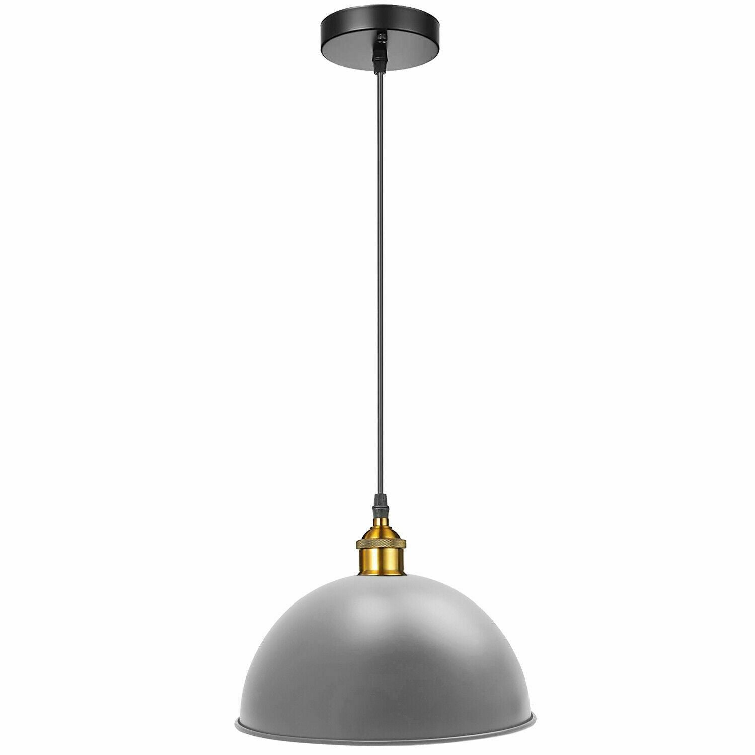Grey Metal Ceiling Light Pendant Shade Retro Lampshade~1846 Main image