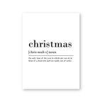 Christmas Definition Print Wall Art Canvas