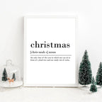 Christmas Definition Print Wall Art Canvas