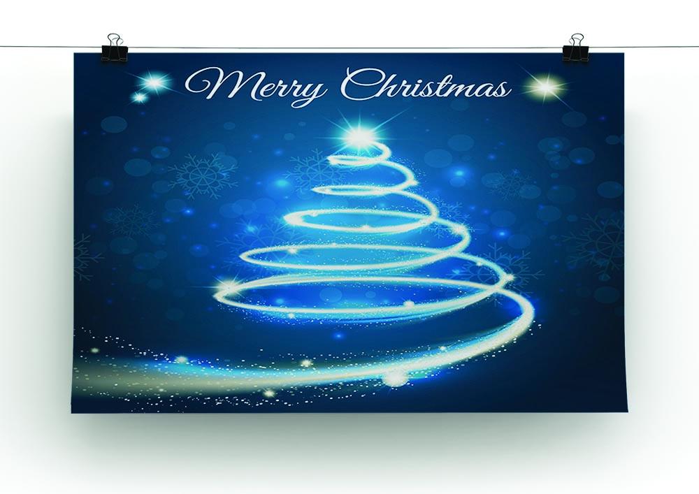 Christmas Blue Tree Canvas Print or Poster Main image