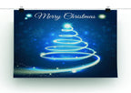 Christmas Blue Tree Canvas Print or Poster