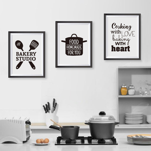 Cooking With Love Kitchen Quote Wall Art Prints