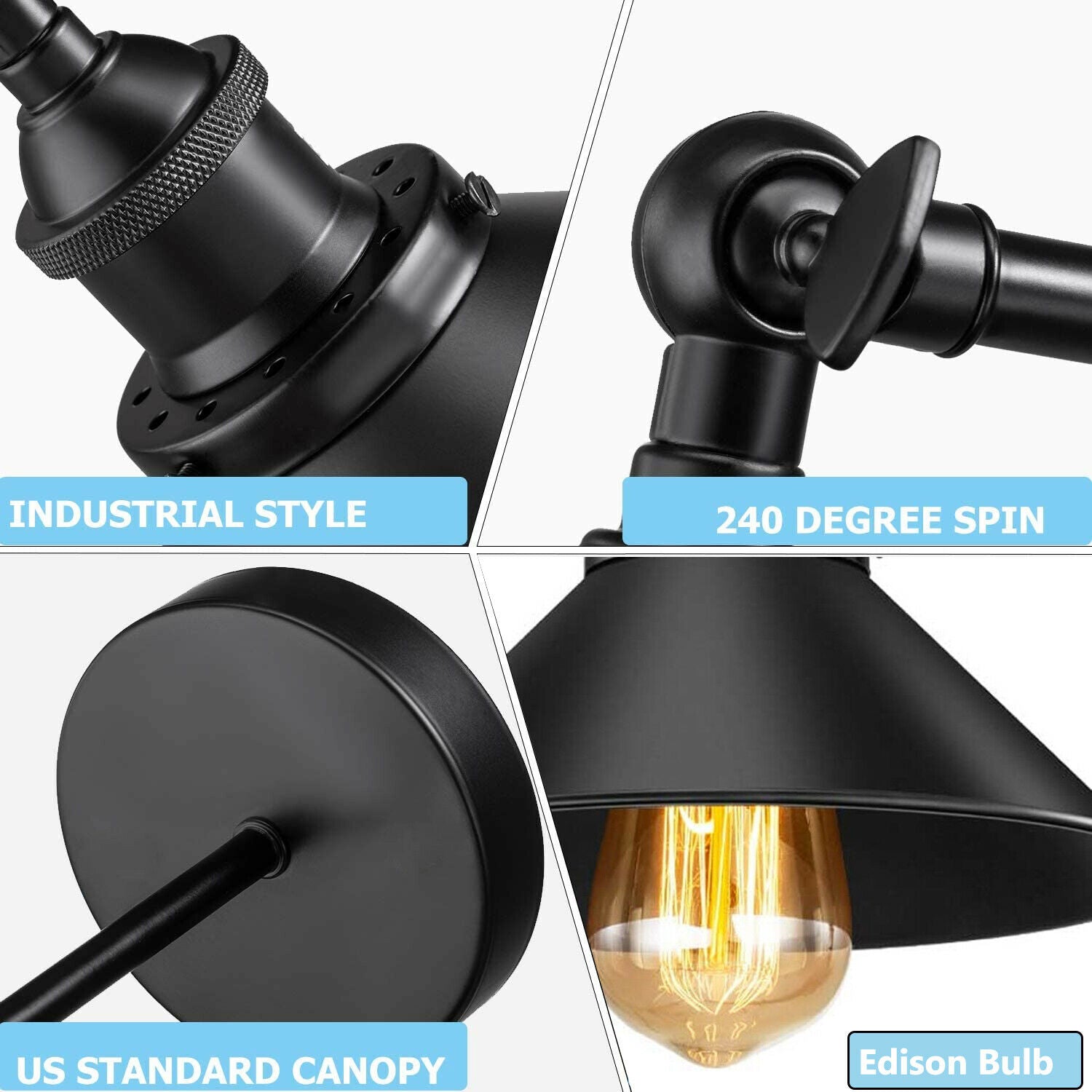 Black Dining Room Wall light &Wall Sconce | 2 Pack ~3563 Secondary image