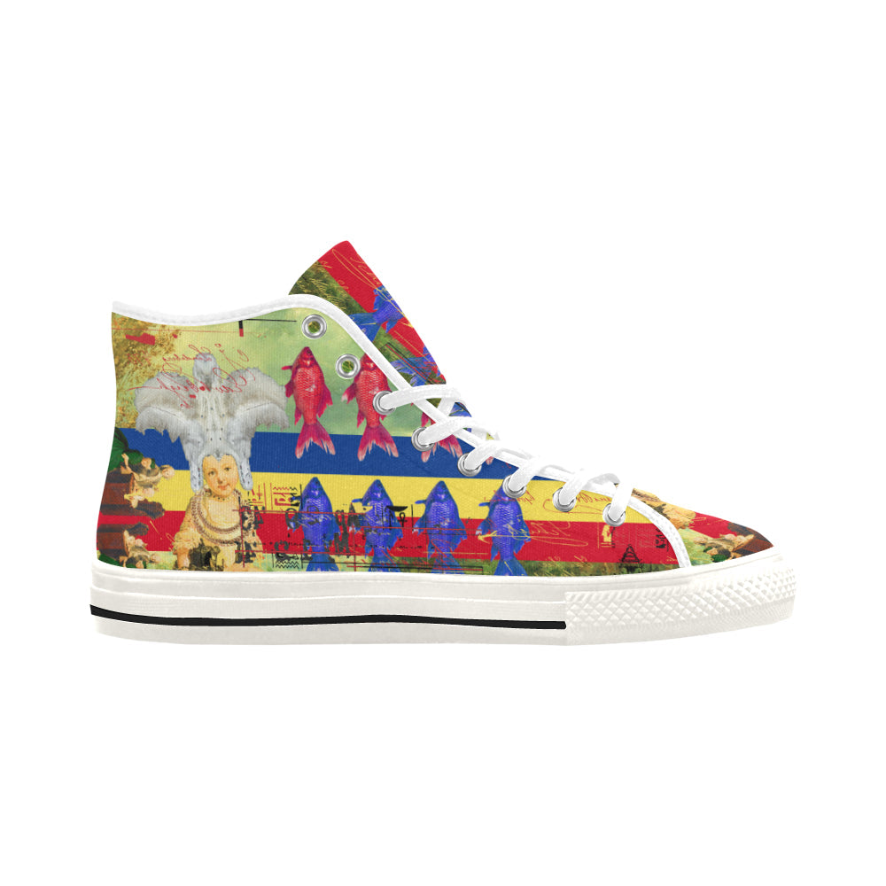 THE WHITE FEATHER HEADDRESS Women's All Over Print Canvas Sneakers