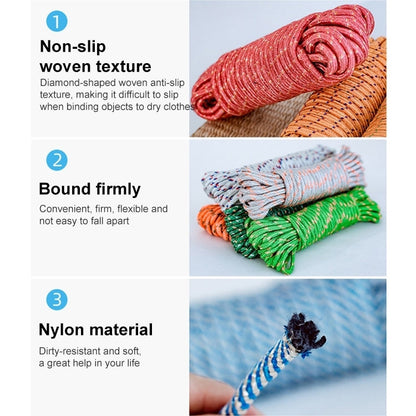 5m Outdoor Thick Nylon Rope for Hanging Clothes, Random Color