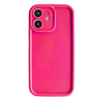 For iPhone 12 Fine Hole Shockproof Frame Frosted TPU Phone Case(Rose