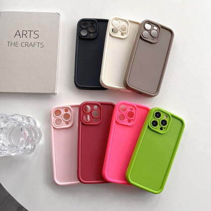 For iPhone 12 Pro Fine Hole Shockproof Frame Frosted TPU Phone